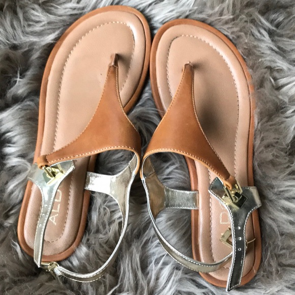 Aldo tan and gold sandals - Picture 4 of 6